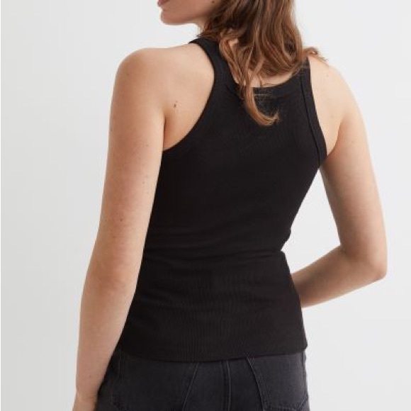 H&M High Neck Ribbed Tank Black - S - Picture 5 of 5